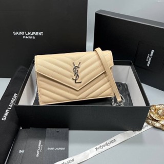 Saint Laurent Woc 7.5นิ้ว สีเบจ อะไหล่เงิน