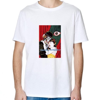 เสื้อวินเทจชาย Suehiro Maruo Eyeball Lick มังงะ Junji Ito Uzumaki เสื้อยืดกราฟิกอะนิเมะญี่ปุ่น Tops Tee Harajuku เสื้อผ้