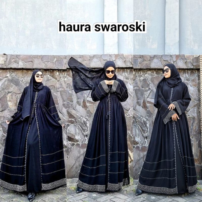 Abaya Dress Party Gamis Maxi Blink2 Haura Swarovski Trend Simple Abayacollection