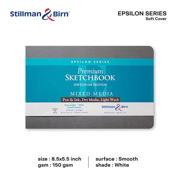 Stillman & Birn Sketchbook Epsilon Softcover 8.5 x 5.5 Landscape (C701581LSBC)/สมุดสเก็ตช์ รุ่น Epsilon ปกอ่อน 8.5 x 5.5