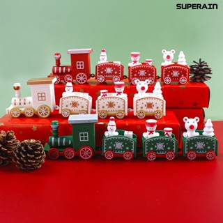 &lt;Christmas&gt; โมเดลรถไฟพลาสติก รูปคริสต์มาสน่ารัก สีสดใส สําหรับตกแต่งเค้ก เบเกอรี่