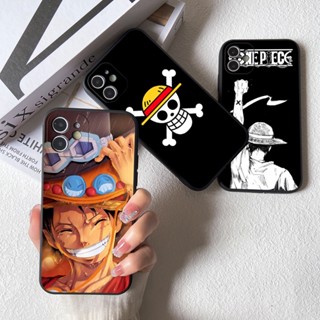 เคสโทรศัพท์มือถือ TPU นิ่ม กันตก ป้องกันเลนส์กล้อง ลายการ์ตูนอนิเมะ One Piece Monkey D Luffy สําหรับ Apple iphone 14 Plus 13 12 11 Pro Max