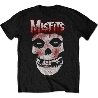 T-shirt  Misfits เสื้อยืด Unisex : ลายกะโหลกเลือดหยดS-5XL