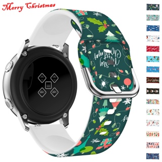 สายนาฬิกาข้อมือ ลายคริสต์มาส สําหรับ Samsung Galaxy Watch 4 classic 5 Pro Active 2 44 มม. 20 มม. 22 มม. huawei Amazfit gtr-GTs-4-2e-3-Pro