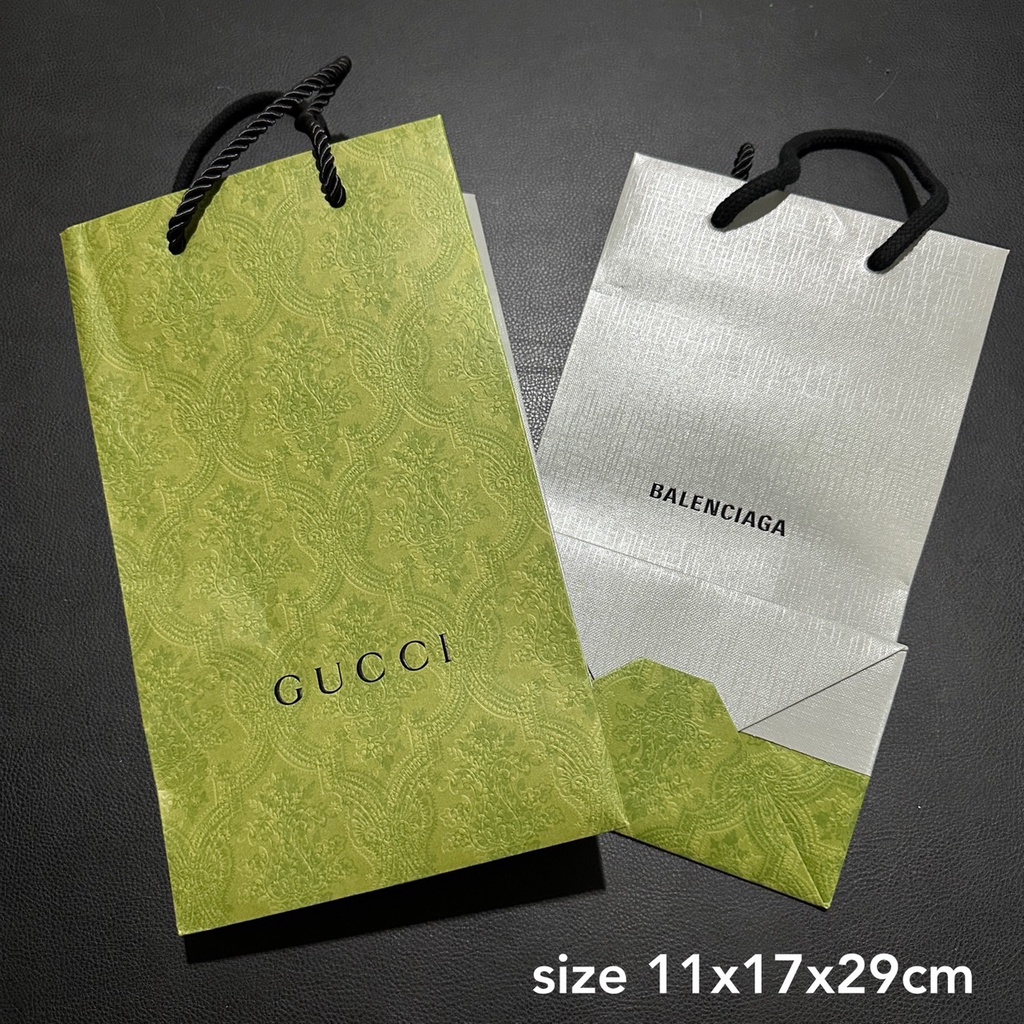 *อ่านรายละเอียดก่อนสั่ง* Gucci x balenciaga ถุงกระดาษ กุชชี ของแท้ แบรนด์เนม ของขวัญ บาเลนเซียก้า เท