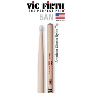 Vic Firth® 5AN ไม้กลอง American Classic Hickory เบอร์ 5A หัวไนลอน ( American Classic Drumsticks ) ** Made in USA **