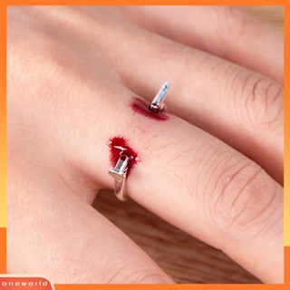 OW@ Creative Unisex Adjustable Nails Horrifying Finger Ring Halloween Party Props