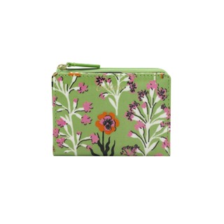 Cath Kidston Slim Pocket Purse Paper Pansies Green