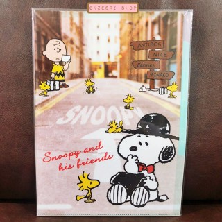 แฟ้ม A4 ลาย Snoopy (Road) แยกใส่เอกสารได้ 5 ช่อง