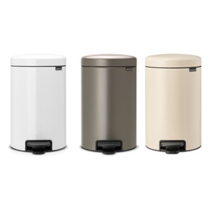 Brabantia ถังขยะสแตนเลส รุ่น NewIcon Pedal Bin, 12 litre, Soft Closing, Plastic Inner Bucket