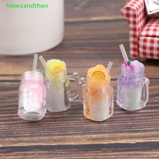 Newsandthen 1/12 บ้านตุ๊กตาจิ๋ว แก้วน้ําแข็งใส เครื่องดื่มขนาดเล็ก ของเล่น สําหรับตกแต่งบ้านตุ๊กตา ดี