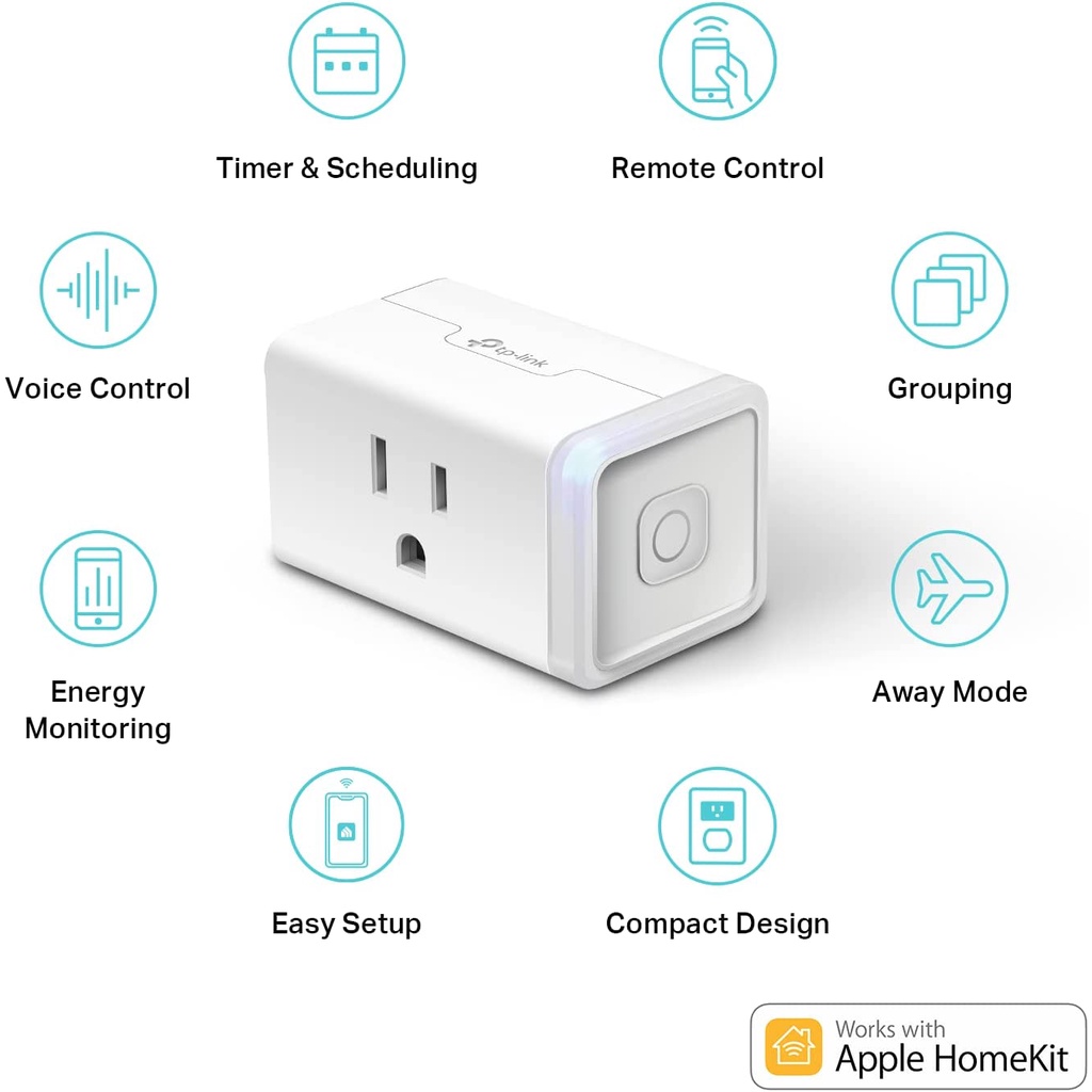 Kasa Smart Plug Mini 15A, Apple HomeKit Supported, Smart Outlet Works with Siri, Alexa & Google Home