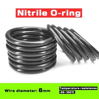 Nitrile แหวนโอริง โอริง เส้นผ่าศูนย์กลาง 6 มม. เส้นผ่าศูนย์กลางนอก 30-135 มม. NBR กันน้ํามัน ลูกปืน ปั๊ม ท่อน้ํา วาล์ว แหวนยาง และ &amp;&amp;