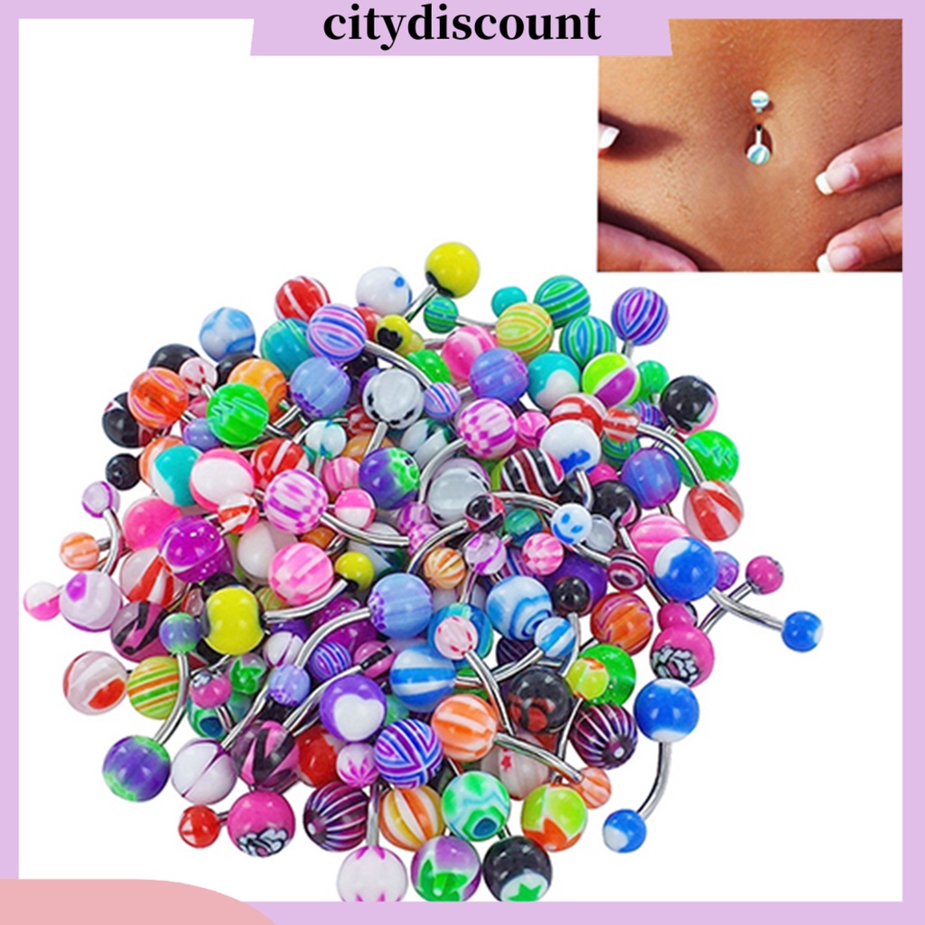 <citydiscount> จิวสะดือ เครื่องประดับ เจาะร่างกาย 30 ชิ้น