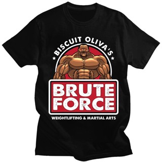 เสื้อยืดผู้ชาย ใหม่ เสื้อยืดลําลอง แขนสั้น คอกลม พิมพ์ลายมังงะ Oliva Brute Force Baki Hanma Yujiro Dou สไตล์ฮาราจูกุ สํา