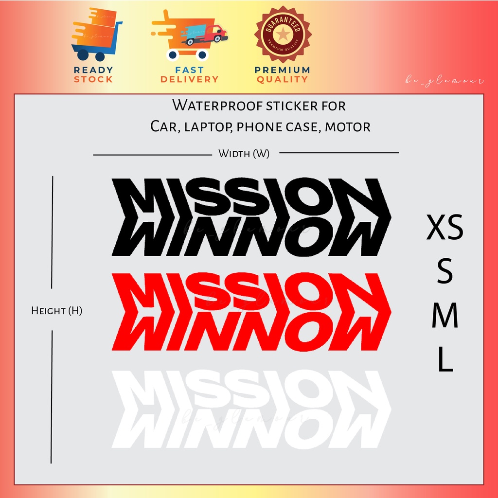 Mission Winnow สติกเกอร์สะท้อนแสง ferrari Stiker racing Kereta pantula kaya รถกันน้ํามอเตอร์ไวนิล De