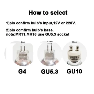หลอดไฟฮาโลเจน AC 220V AC DC 12V MR11 MR16 GU5.3 GU10 ความสว่างสูง