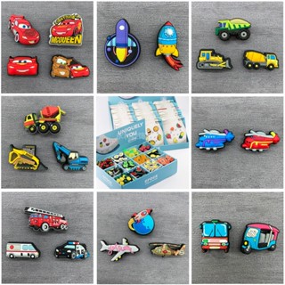 JJBXC ตัวติดรองเท้า charm รถแข่งสีแดง จรวด รถขุด เฮลิคอปเตอร…