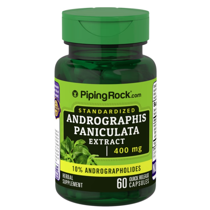 ฟ้าทะลายโจร Piping Rock Andrographis Paniculata 400 mg 60 Quick Release Capsules