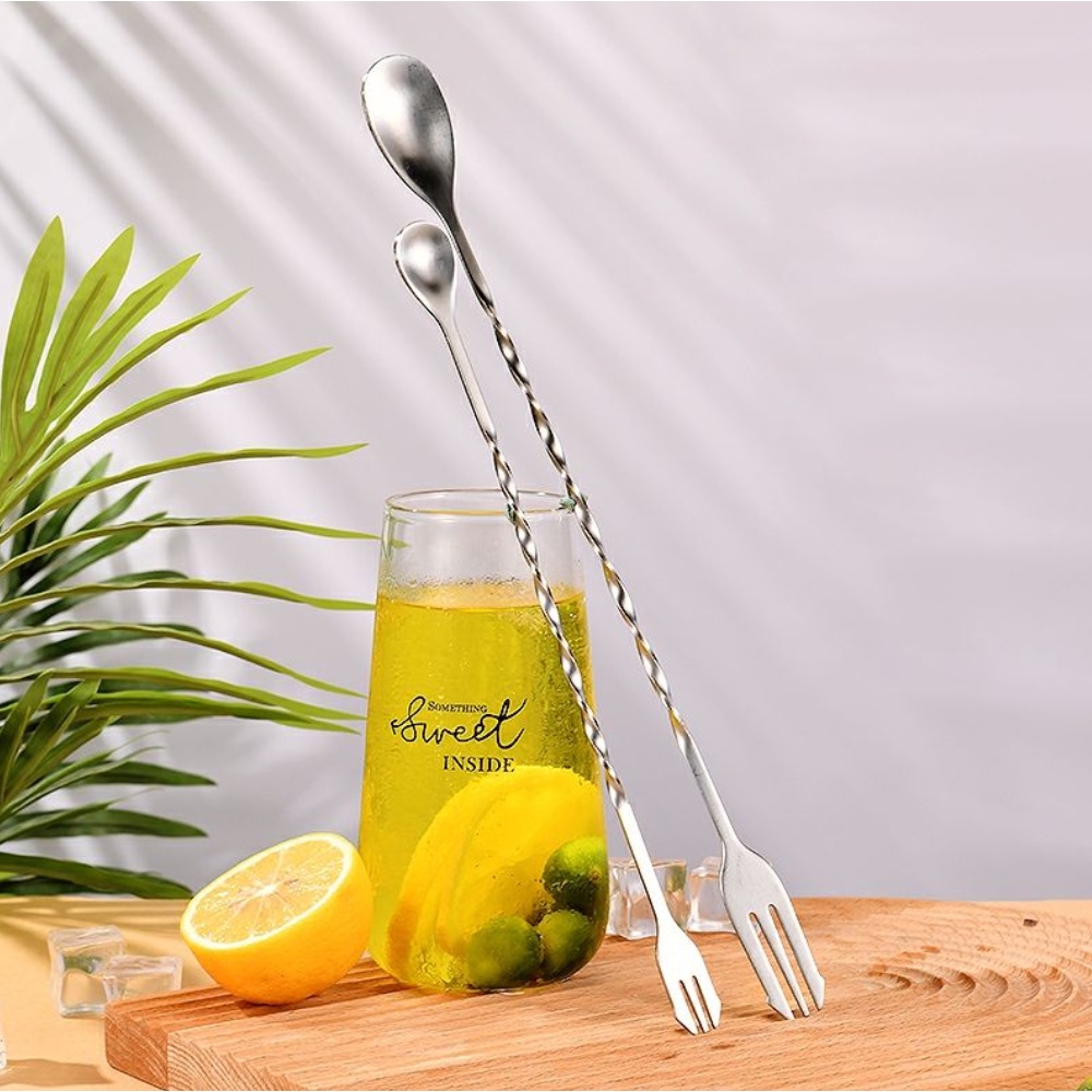ช้อนค็อกเทล สแตนเลส ปลายส้อม ด้ามเกลียว 26/32cm Bar Spoon