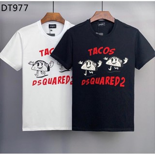 เสื้อแฟชั่นผญ2022 อื่นๆ versize ผู้หญิงเสื้อยืด Dsquared2 TACOS คู่แฟชั่นลําลองผ้าฝ้ายคอลูกเรือเสื้อยืดแฟนของขวัญ DT977