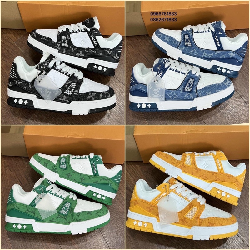 Lv SPORTS SHOES สําหรับผู้ชายและผู้หญิงรุ่นพรีเมี่ยมพร้อมกล่องฟรี BOOK BAG....)