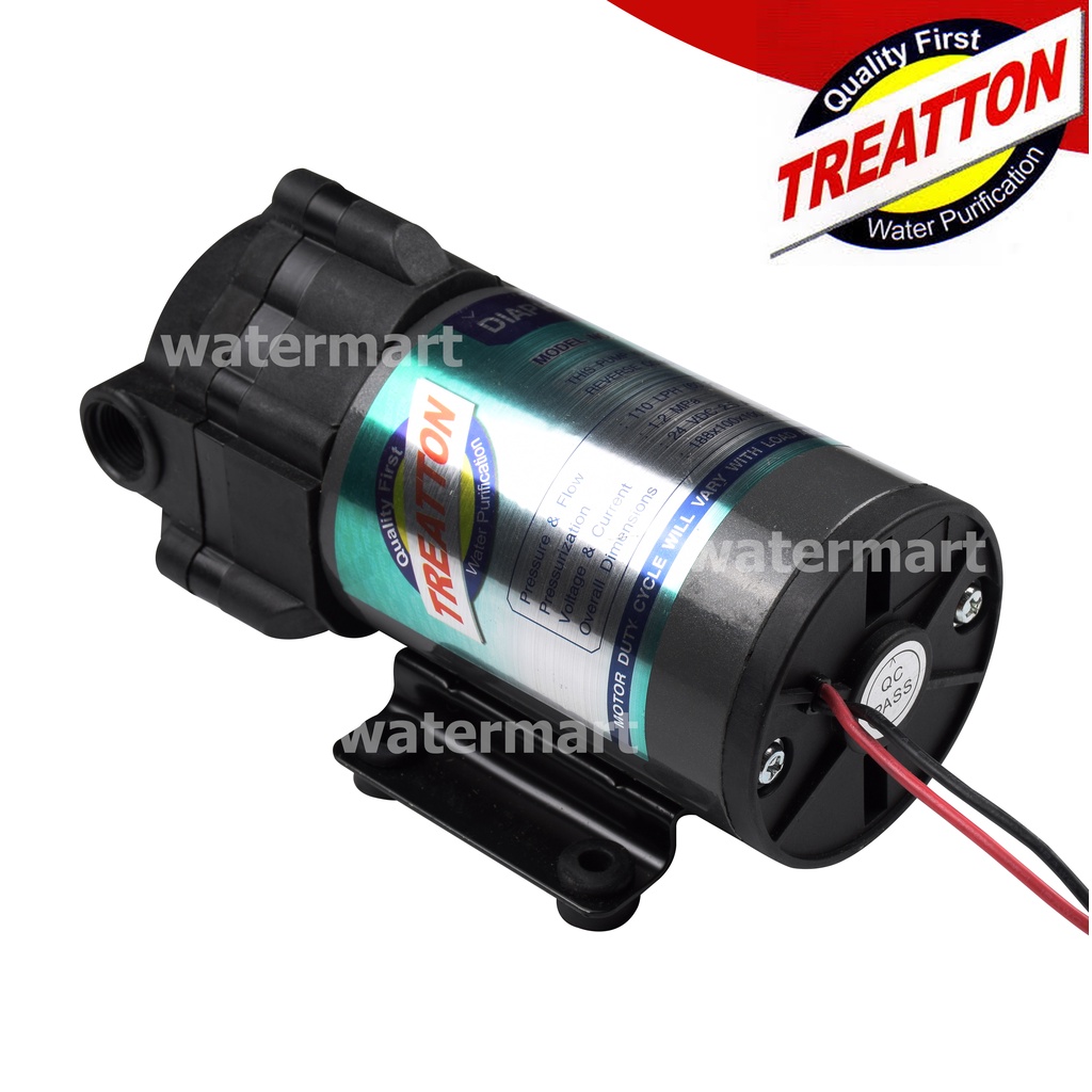 TREATTON Diaphragm Pump RO 300 GPD ปั๊ม RO 300 GPD พร้อมหม้อแปลงและข้อ