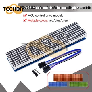 Max7219 โมดูลดอทเมทริกซ์ สําหรับ Arduino Microcontroller 4 In One พร้อมสาย 5P สีแดง สีเขียว สีฟ้า