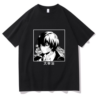 เสื้อยีด อะนิเมะญี่ปุ่น Bungo สุนัขจรจัด Nakahara Chuuya Tshirt ผู้ชายผู้หญิงแฟชั่นเสื้อยืดหลวมแขนสั้นผู้ชายขนาดใหญ่ Str