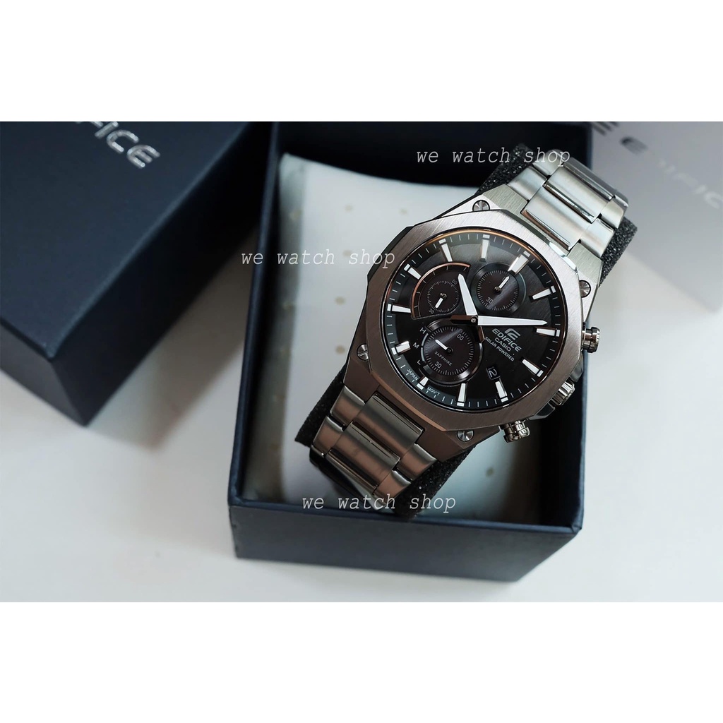รับประกันศูนย์ไทย CMG EDIFICE ของเเท้ รุ่น EFS-S570D-1AUDF สีเงิน สายสแตนเลส จอสีดำ หน้าปัด Sapphare