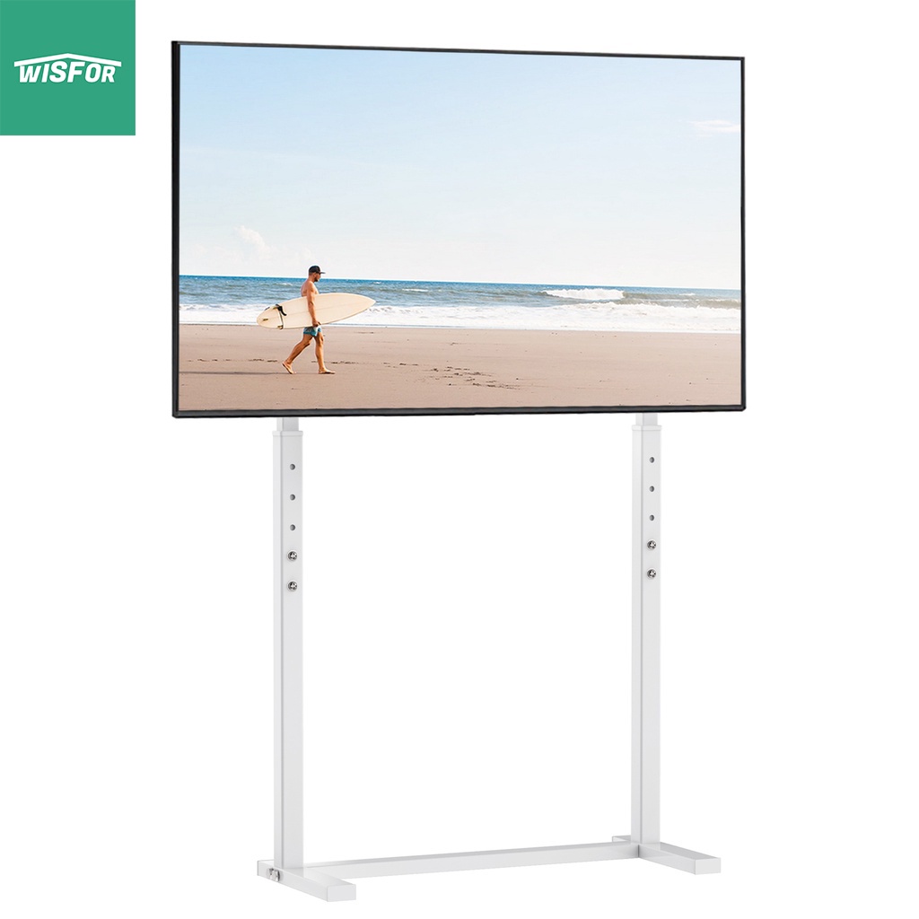 ขาตั้งทีวีตั้งพื้นแบบปรับได้บางเฉียบฟรีสำหรับ 32 40 46 50 75 85 100Inch วัสดุเหล็กแข็งแรง รับน้ำหนัก