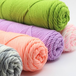 ไหมพรมคอตตอนนม 100 g ไหมพรม 8ply milk cotton yarn