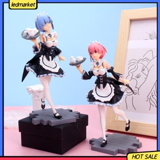 [Ledmarket] ตุ๊กตาฟิกเกอร์ PVC รูปปั้น Rem Statue Life In Another World Rem Ram สําหรับตกแต่งภายในรถยนต์