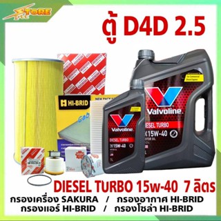 ชุดเปลี่ยนถ่าย รถตู้D4D 2.5,3.0 ดีเซล Valvoline DIESEL TORBO 15W-40 ขนาด 6+1L. ฟรี! ก.H/B  อ.H/B แอร์.H/B ซ.H/B