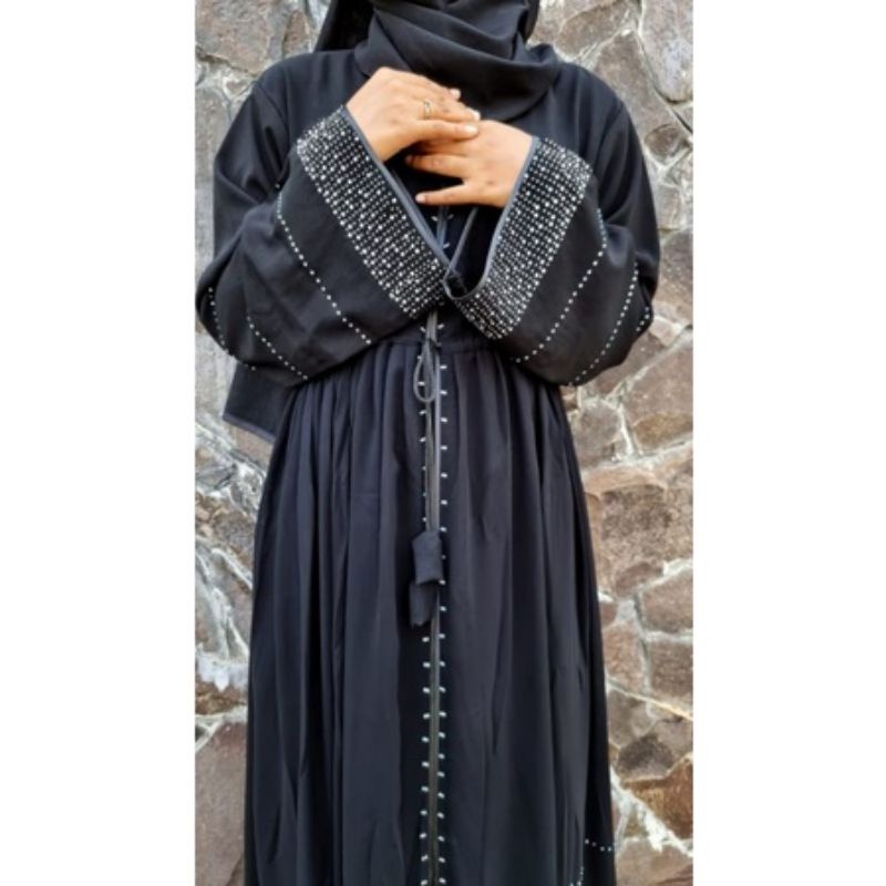 Abaya Dress Party Gamis Maxi Blink2 Haura Swarovski Trend Simple Abayacollection