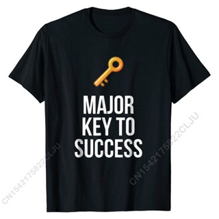 [COD]เสื้อยืดลําลอง ผ้าฝ้าย แขนสั้น พิมพ์ลาย Major Key To Success สําหรับผู้ชายS-5XL