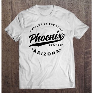 [COD]เสื้อยืดท็อปบาสเก็ตบอล พิมพ์ลาย Phoenix Arizona Valley Of The Sun Text สไตล์วินเทจ แฟชั่นฤดูร้อน สําหรับผู้ชายS-5XL