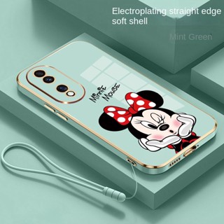 เคสโทรศัพท์มือถือ ซิลิโคนนุ่ม ขอบตรง ลายมินนี่เมาส์ สําหรับ Honor 90 Pro 5G honor90 Lite X8a 5G X6s X6 Magic 5 Lite