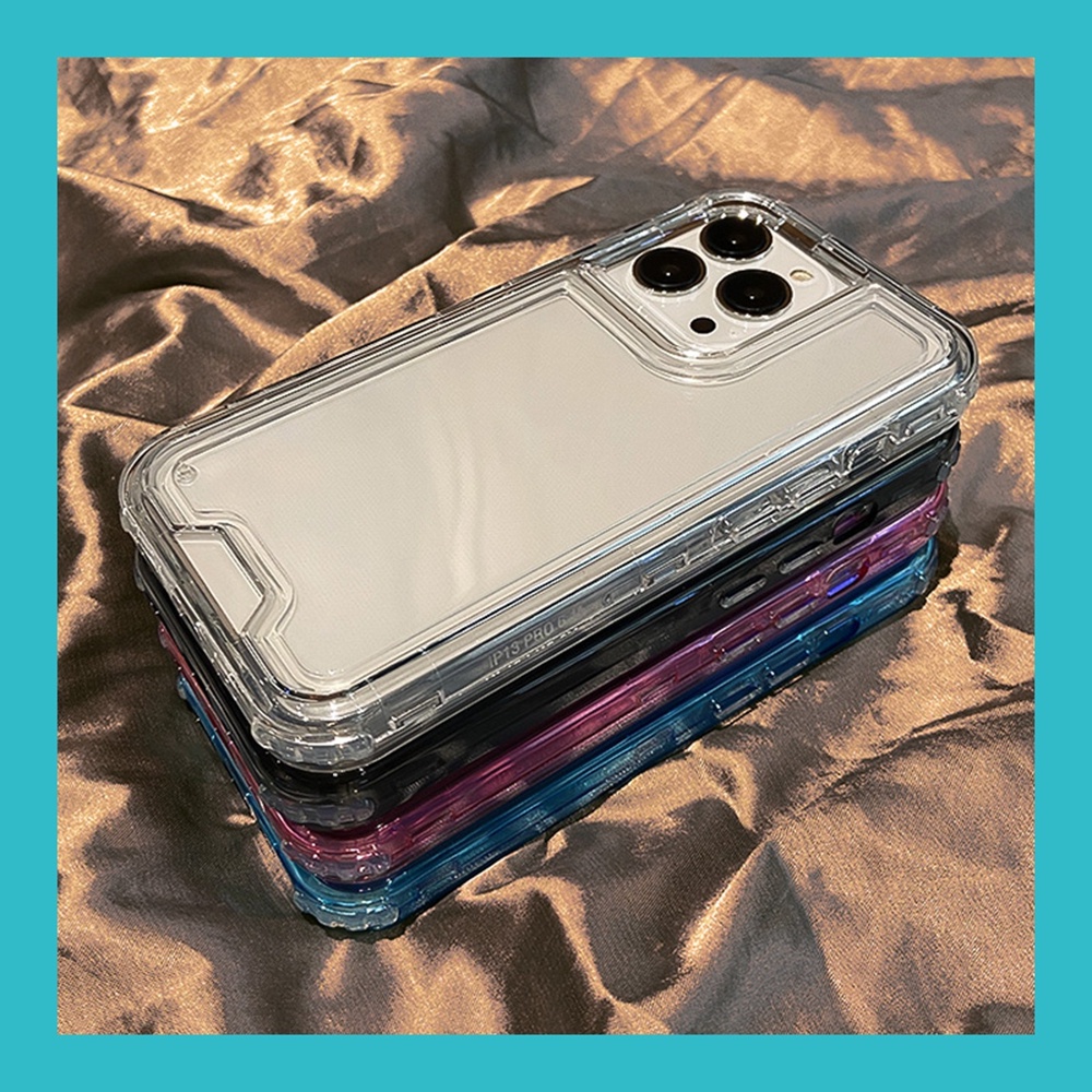 3 IN 1 เคสโทรศัพท์มือถือแบบใส กันกระแทก ปิดด้านหลัง ลายเกราะอากาศ สําหรับ iPhone 14 13 12 11 Pro MAX XS MAX XR 7+ 8 Plus