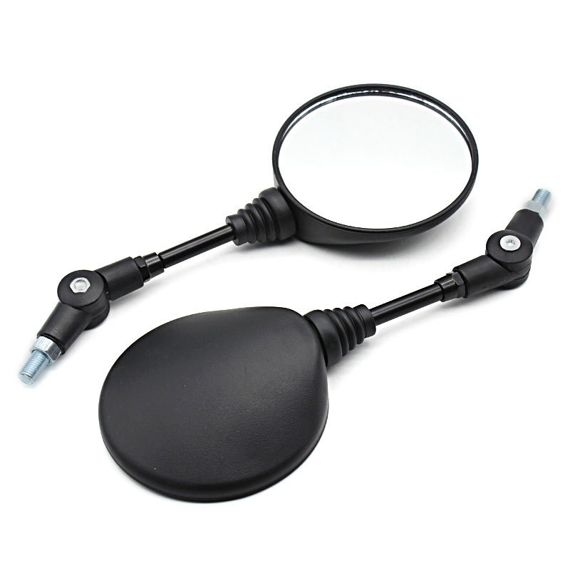 A Pair Black Universal Mirror Motorcycle Rearview Mirror Anti-fall Folding Round Mirror Motorcycle S