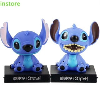 Instore โมเดลฟิกเกอร์การ์ตูน Stitch Shaking Head Kawaii Lilo and Stitch ของขวัญวันเกิด สําหรับตกแต่งรถยนต์