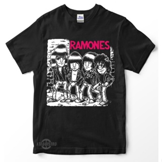 เสื้อยืด พิมพ์ลายการ์ตูนร็อคแอนด์โรล Ramones สไตล์วินเทจ