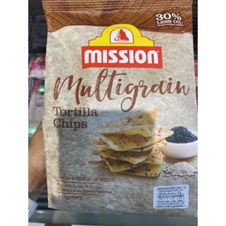 แผ่นแป้งข้าวโพด ทอดกรอบ ตรา มิชชั่น 170 G. Multigrain Tortilla Chips ( Mission Brand ) มัลติเกรน ทอร์ทิลล่า ชิปส์