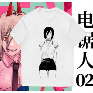 Daily-T Chainsaw Man peripheral short-sleeved T-shirt anime Japanese two-dimensional Makima clothes summerเสื้อยืดคอกลม