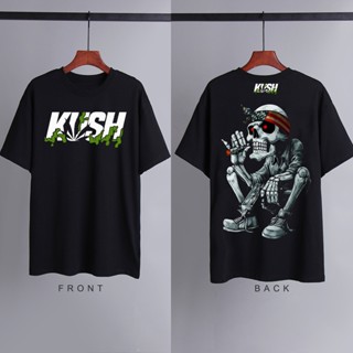 เสื้อยืดสีขาว - KUSH Ins สไตล์วัฒนธรรมวินเทจเสื้อผ้าฝ้ายแรงบันดาลใจสําหรับผู้ชายที่กําหนดเองเสื้อยื