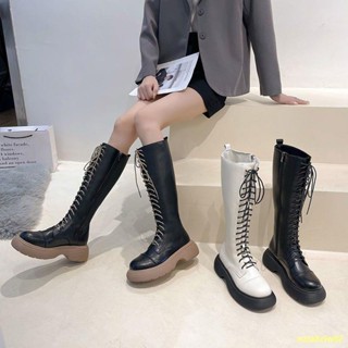 🐹Hot sale#🌹รองเท้าบูทยาวขนาดเล็กแต่เพียงผู้เดียวหนา รองเท้าผู้หญิง New Cavalier Boots