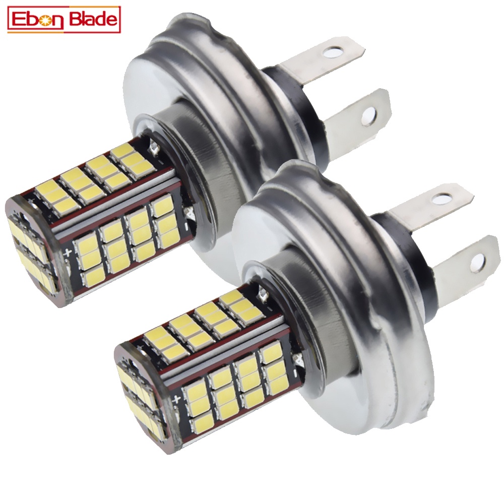2Pcs DC 6V 10-30V P45T 2835 LED Motorcycle Headlight Bulb White 6000K Moto Bixenon Hi/Lo Beam Light 