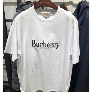 เสื้อยืดแขนสั้น พิมพ์ลายโลโก้ตัวอักษร BURBERRY CITY LIMITED สีรุ้ง สีดํา สีขาว สีแดง