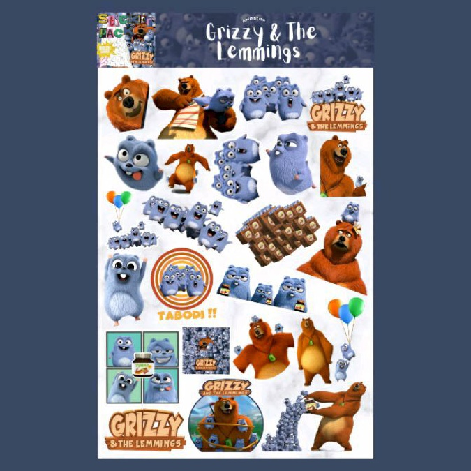 แผ่นสติ๊กเกอร์ Grizzy and The Lemmings