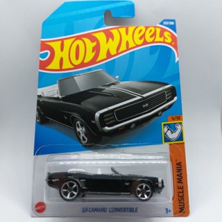 รถเหล็ก Hotwheels 69 CAMARO CONVERTIBLE สีดำ (ib37)